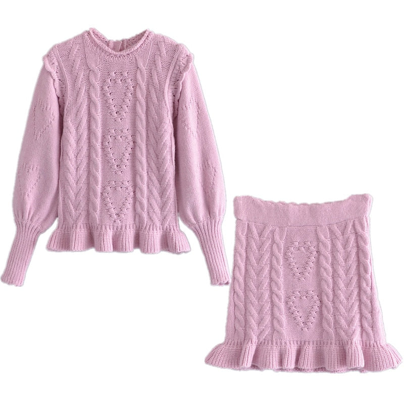 Knitted Twist Puff (2pc Set)