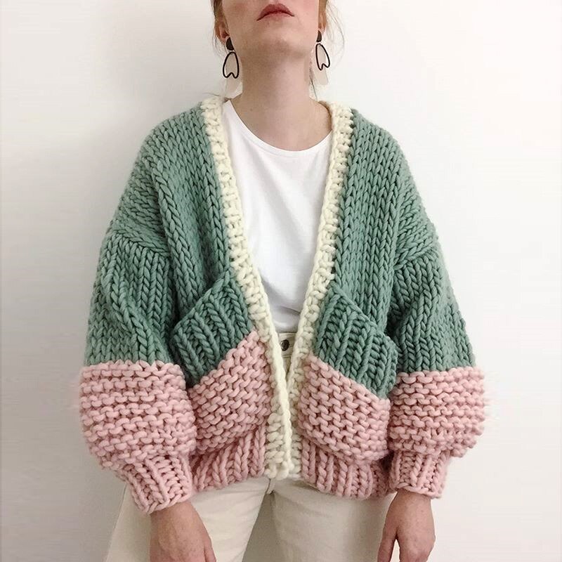 HANDMADE Puffer Cardigan