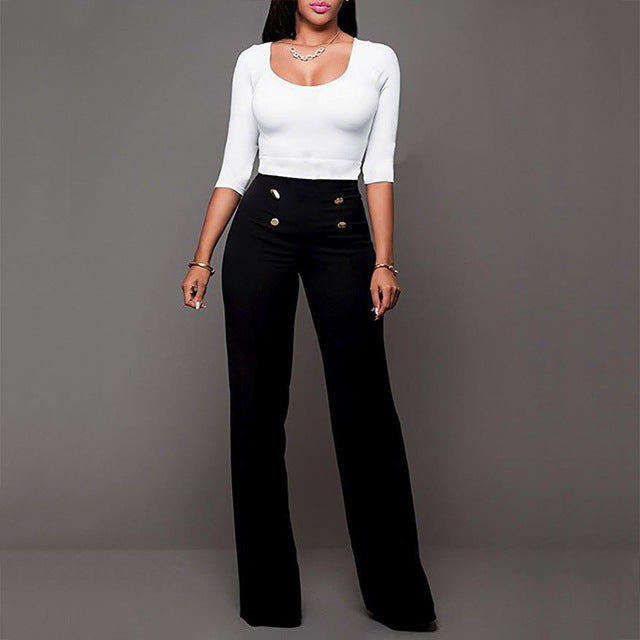 High Waist “Ms. Button” Pants