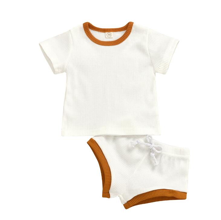 2020 Toddler Knitted T-shirts+Shorts Sets