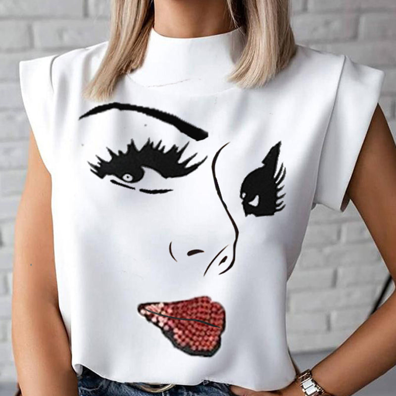 Lips Print Blouse