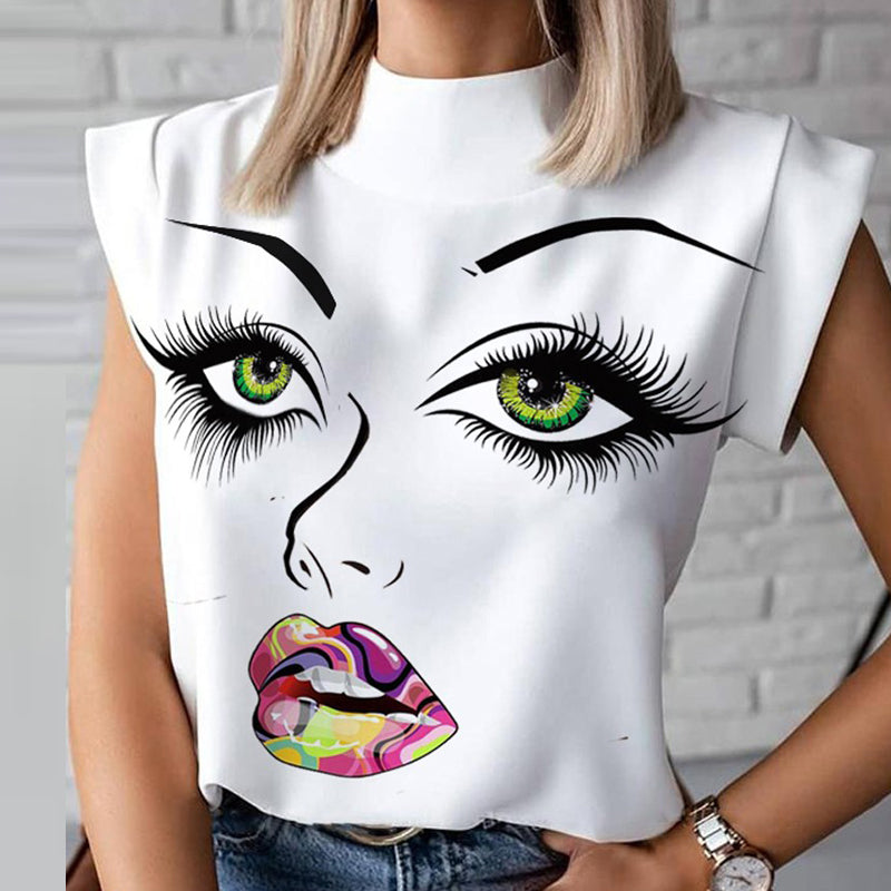 Lips Print Blouse