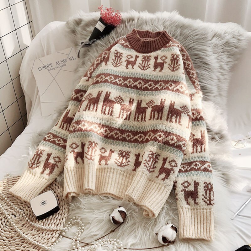 “Knitted Lama” Sweater