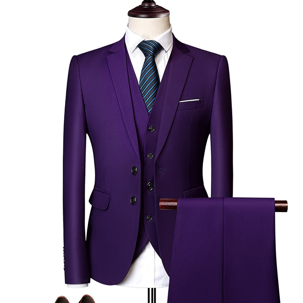 Slim Fit Tuxedo 3Pcs Set (Jacket+Pants+Vest)