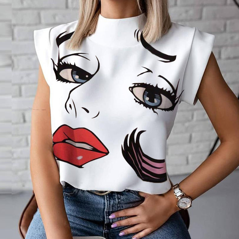 Lips Print Blouse