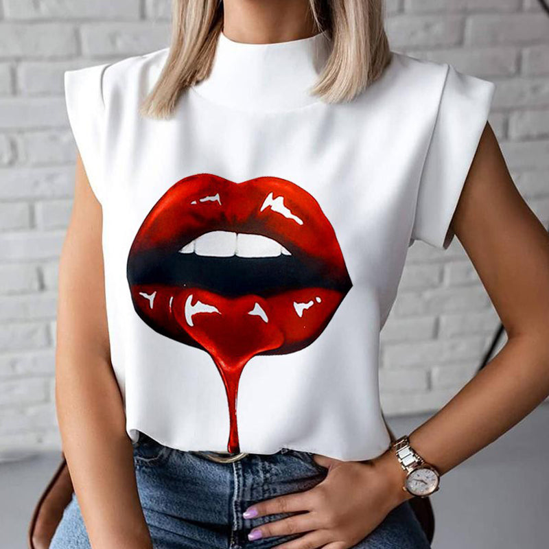 Lips Print Blouse