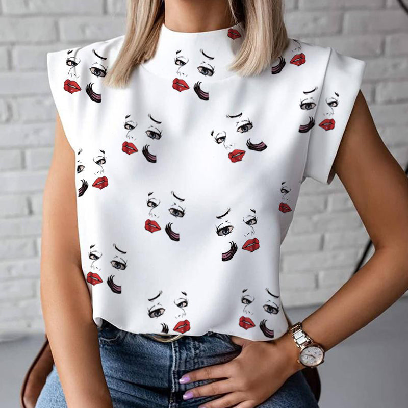 Lips Print Blouse