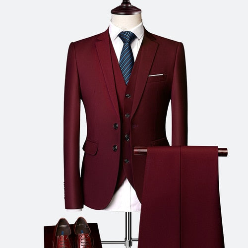 Slim Fit Tuxedo 3Pcs Set (Jacket+Pants+Vest)