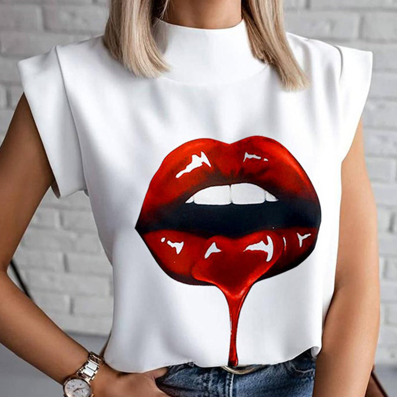 Lips Print Blouse