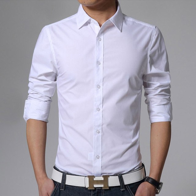 Slim Plain Dress Shirt