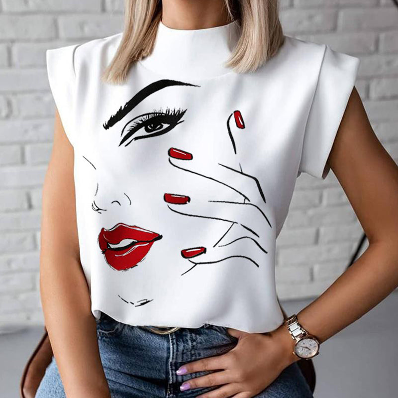 Lips Print Blouse