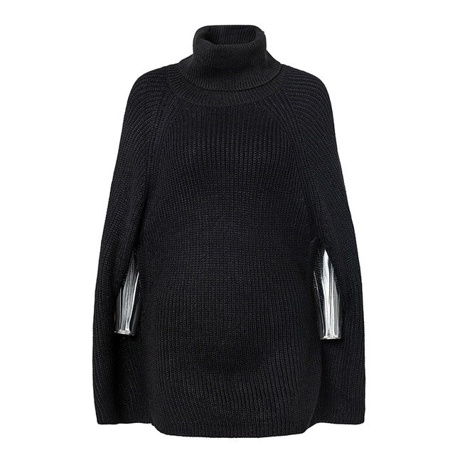 “Knitted Poncho” Sweater