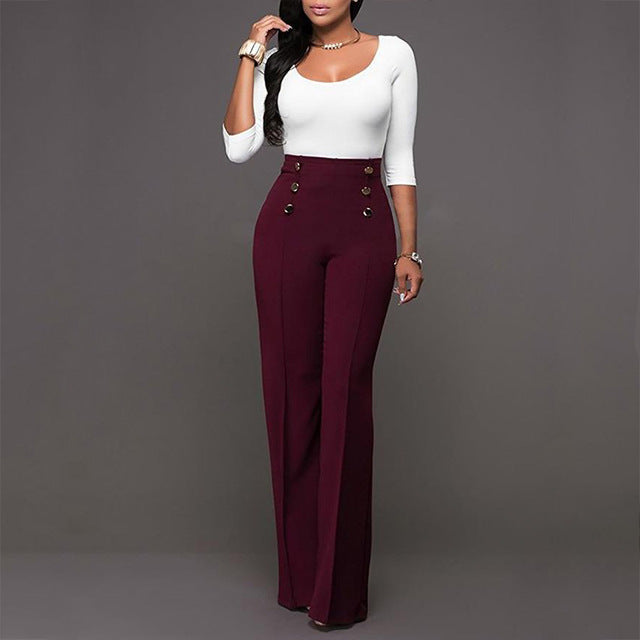 High Waist “Ms. Button” Pants