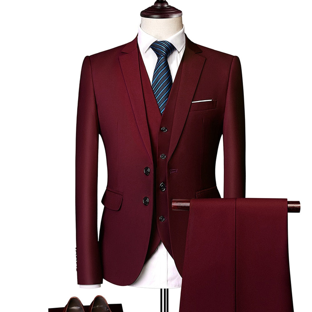 Slim Fit Tuxedo 3Pcs Set (Jacket+Pants+Vest)