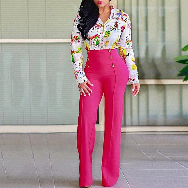 High Waist “Ms. Button” Pants