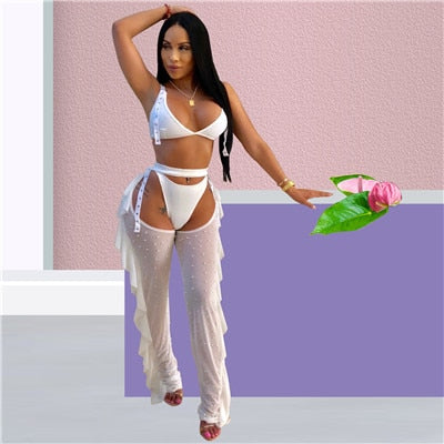 Romanic Lingerie 3Pcs(Top,Bikini,Pants)