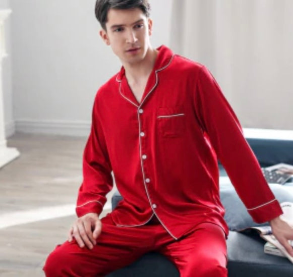 Silk Men and Women Pajamas Sets